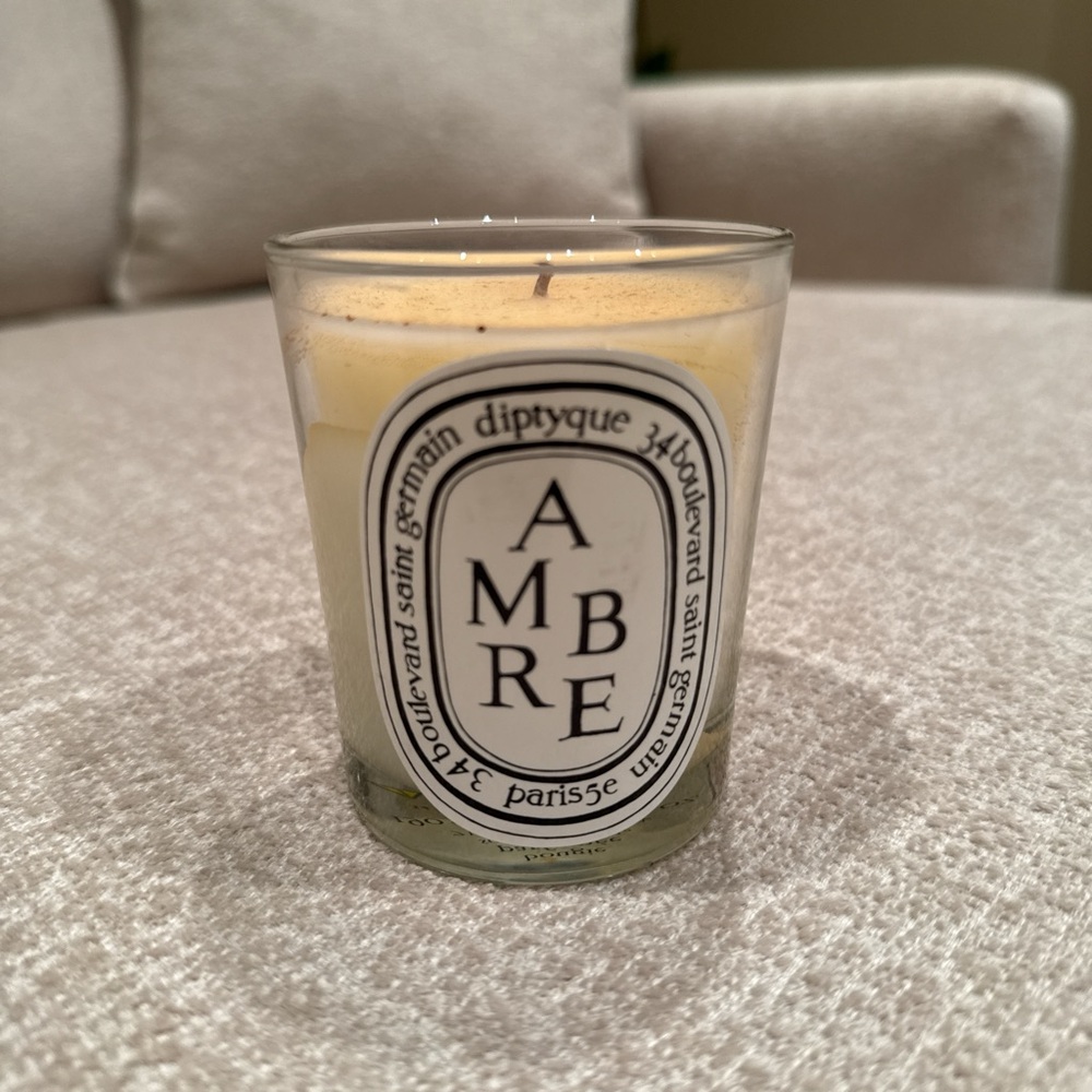 Diptyque Ambre Candle - Cream and Black